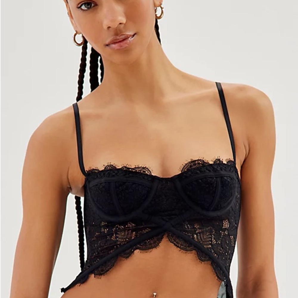 Out From Under Modern Love Cropped Black Lace Corset